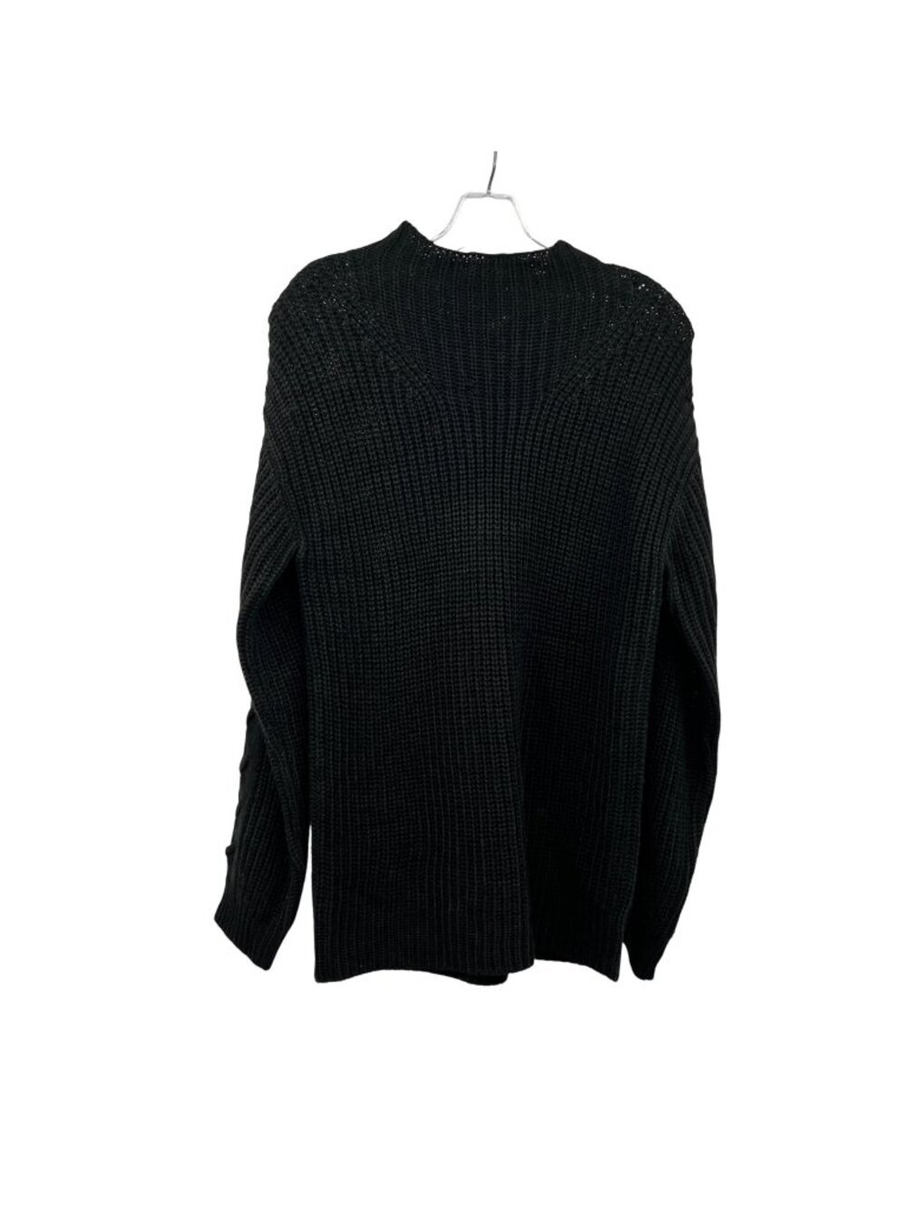 Everly Womens Knit Pullover Sweater Long Sleeve Black Size Small